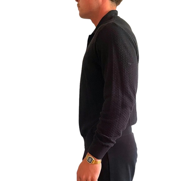 Retro Black Collared Long Sleeve - Picture 3 of 6